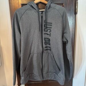 Nike Gray “Just Do It” Zip-Up Hoodie